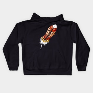 Noble Colorful Turkey Feather Thanksgiving Kids Hoodie